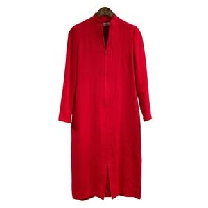 Stanley Sherman Dress Vintage Shift Dress 1/2 Zip Bright Red